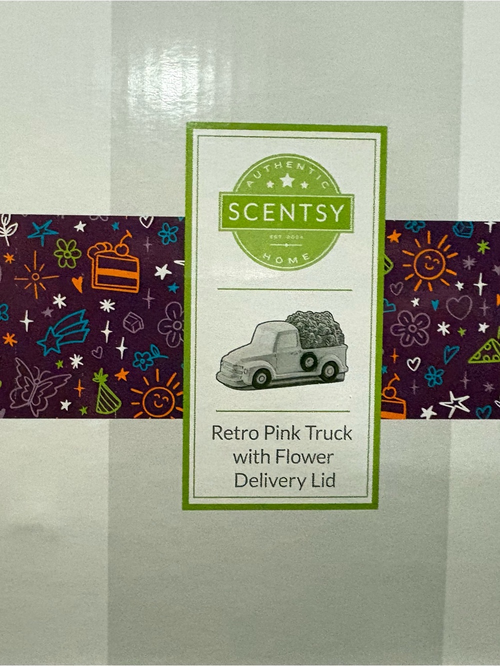 Scentsy Retro Truck Flower Delivery Lid - Purple Accent